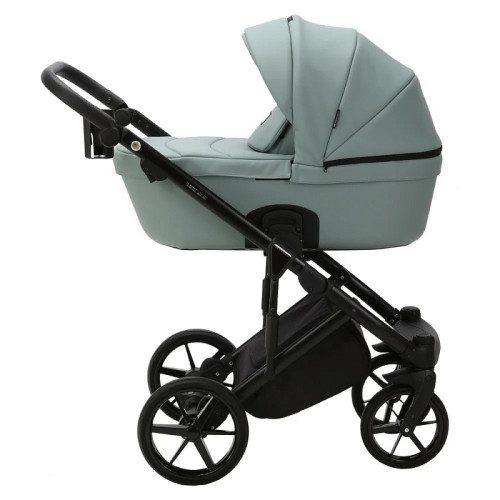 Детская коляска Adamex Lumi Air Deluxe 3 в 1 L-SA20 (СЕРО-ЗЕЛЕНАЯ КОЖА)
