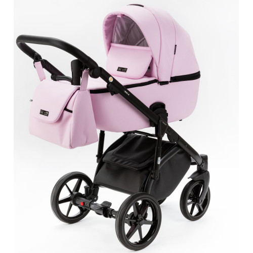 Детская коляска Adamex Nola Deluxe 2 в 1 N-SA16 (РОЗОВ. ЗЕФИР КОЖА)