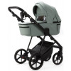 Детская коляска Adamex Vasco Deluxe 2 в 1 V-SA20 (СЕРО-ЗЕЛЕНАЯ КОЖА)