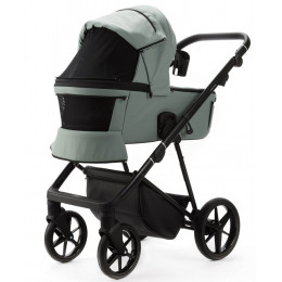 Детская коляска Adamex Vasco Deluxe 2 в 1 V-SA20 (СЕРО-ЗЕЛЕНАЯ КОЖА)