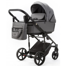 Детская коляска Adamex Zico Deluxe New 2 в 1 ZN-SA04 СЕРАЯ КОЖА