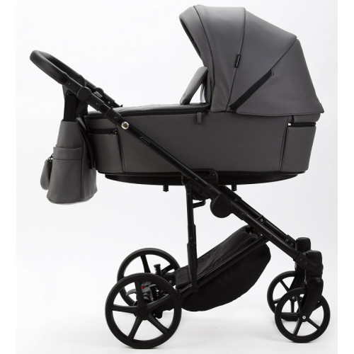 Детская коляска Adamex Zico Deluxe New 2 в 1 ZN-SA04 СЕРАЯ КОЖА