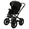 Детская коляска Adamex Chantal Retro 2 в 1 C1-A (ЧЕРНЫЙ+ЗОЛОТЫЕ МОЛНИИ)