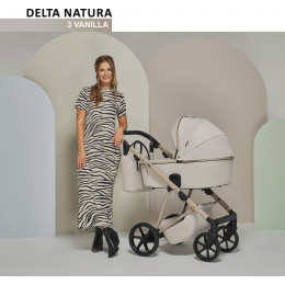 Детская коляска Adamex Delta Natura 3 в 1 DN-3-VANILLA (ВАНИЛЬ)