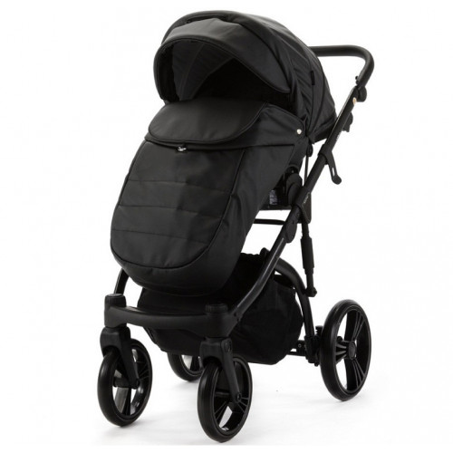 Детская коляска Adamex Lanti Deluxe 3 в 1 LN-SA2 (ЧЕРНАЯ КОЖА)