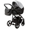 Детская коляска Adamex Lanti Deluxe 3 в 1 LN-SD107 (СВ.СЕР.КОЖА + ЧЕРН. КОЖА)