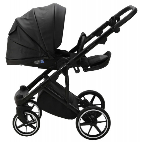 Детская коляска Adamex Lumi Air Deluxe 2 в 1 L-SA02 (Черный. Кожа)