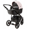 Детская коляска Adamex Nola Deluxe 2 в 1 N-SD102 (РОЗОВ.ПУДРА КОЖА + ЧЕРН.КОЖА)