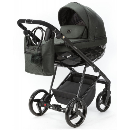Детская коляска Adamex Quantum 2 в 1 Q-TK105 LUX (Т.ЗЕЛЕНЫЙ)