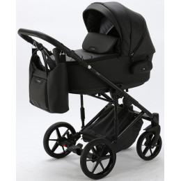 Детская коляска Adamex Zico Deluxe 3 в 1 Z-SA02 ЧЁРН.КОЖА