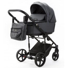 Детская коляска Adamex Zico Deluxe New 2 в 1 ZN-SA05 ТЕМНО-СЕРАЯ КОЖА