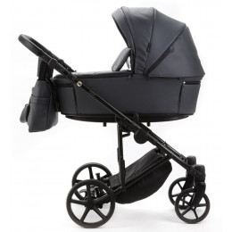 Детская коляска Adamex Zico Deluxe New 2 в 1 ZN-SA05 ТЕМНО-СЕРАЯ КОЖА