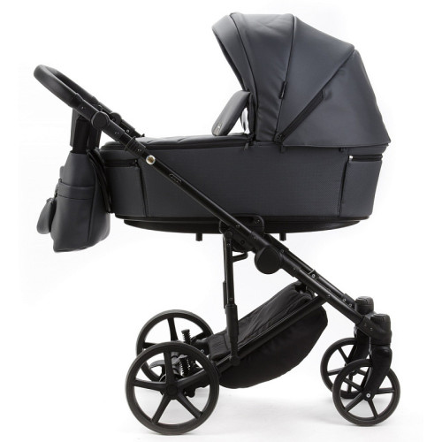 Детская коляска Adamex Zico Deluxe New 2 в 1 ZN-SA05 ТЕМНО-СЕРАЯ КОЖА