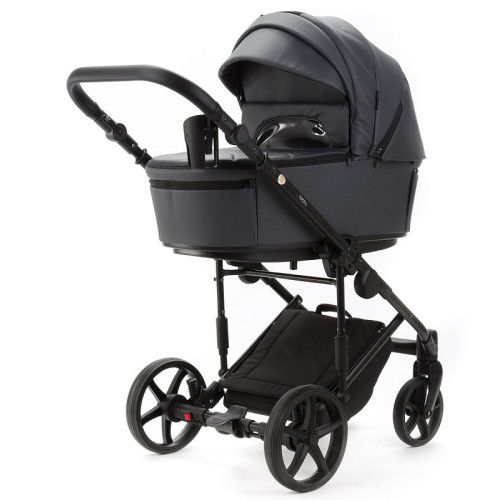 Детская коляска Adamex Zico Deluxe New 2 в 1 ZN-SA05 ТЕМНО-СЕРАЯ КОЖА