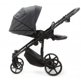 Детская коляска Adamex Zico Deluxe New 2 в 1 ZN-SA05 ТЕМНО-СЕРАЯ КОЖА
