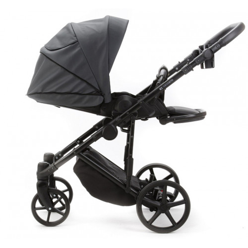 Детская коляска Adamex Zico Deluxe New 2 в 1 ZN-SA05 ТЕМНО-СЕРАЯ КОЖА