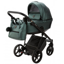 Детская коляска Adamex Belissa Deluxe 3 в 1 B-SM15 (Т.ЗЕЛЕНАЯ ПЕРЛ. КОЖА)