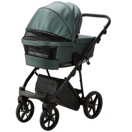 Детская коляска Adamex Belissa Deluxe 3 в 1 B-SM15 (Т.ЗЕЛЕНАЯ ПЕРЛ. КОЖА)