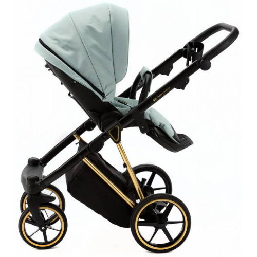 Детская коляска Adamex Belissa Special Edition 2 в 1 B-PS548 (СЕР-ЗЕЛ.ТК ЗОЛОТ.РАМ)