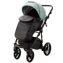 Детская коляска Adamex Nola Deluxe 3 в 1 N-SD103 (СЕРО-ЗЕЛ. КОЖА + ЧЕРН.КОЖА)