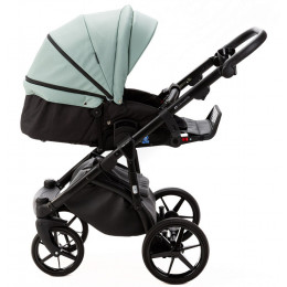 Детская коляска Adamex Nola Deluxe 3 в 1 N-SD103 (СЕРО-ЗЕЛ. КОЖА + ЧЕРН.КОЖА)