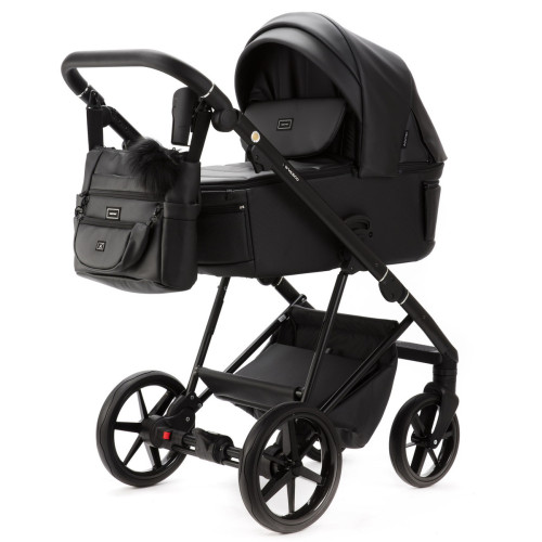 Детская коляска Adamex Vasco Deluxe 2 в 1 V-SA02 (ЧЕРНАЯ КОЖА)