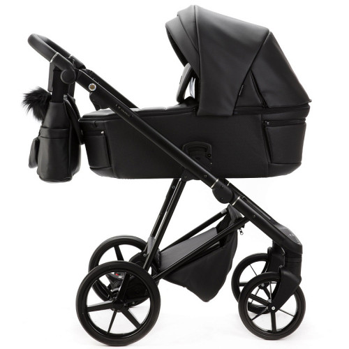 Детская коляска Adamex Vasco Deluxe 2 в 1 V-SA02 (ЧЕРНАЯ КОЖА)