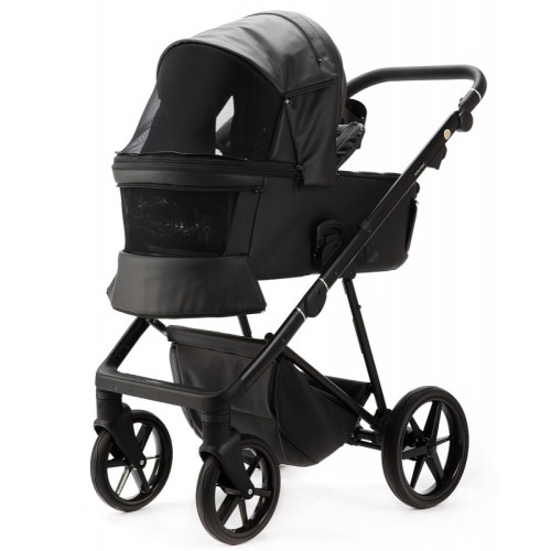 Детская коляска Adamex Vasco Deluxe 2 в 1 V-SA02 (ЧЕРНАЯ КОЖА)
