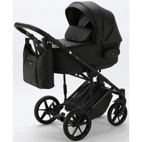 Детская коляска Adamex Zico Deluxe 2 в 1 Z-SA02 ЧЁРН.КОЖА