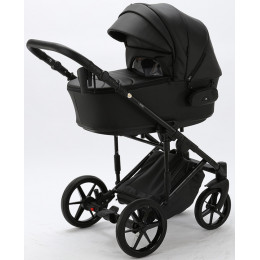 Детская коляска Adamex Zico Deluxe 2 в 1 Z-SA02 ЧЁРН.КОЖА