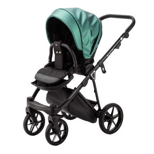 Детская коляска Adamex Belissa Deluxe 3 в 1 B-SM01 (ИЗУМРУД. ПЕРЛ 100% КОЖА)