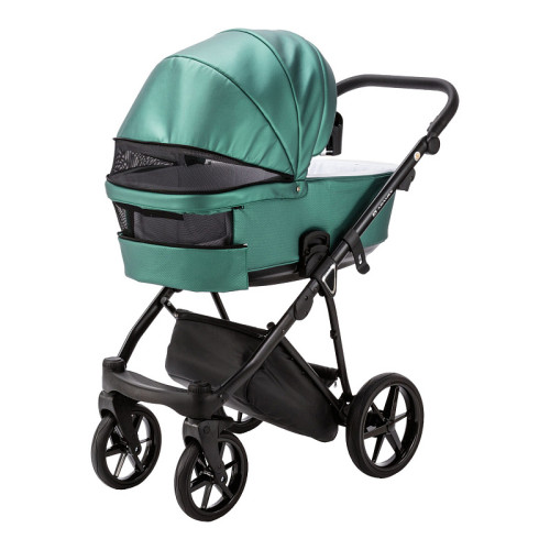 Детская коляска Adamex Belissa Deluxe 3 в 1 B-SM01 (ИЗУМРУД. ПЕРЛ 100% КОЖА)