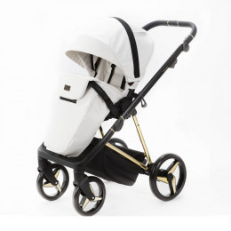 Детская коляска Adamex Blanc Special Edition 2 в 1 BL-PS782 (БЕЛ.В БЛЕСТКУ+БЕЛ.КОЖА+ЗОЛОТО РАМА)