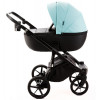 Детская коляска Adamex Nola Deluxe 2 в 1 N-SD111 (СВ.БИРЮЗОВАЯ.КОЖА + ЧЕРН.КОЖА)