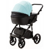 Детская коляска Adamex Nola Deluxe 2 в 1 N-SD111 (СВ.БИРЮЗОВАЯ.КОЖА + ЧЕРН.КОЖА)