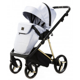 Детская коляска Adamex Quantum Star Premium 2 в 1 Q-STAR36 (ГОЛУБОЙ+ЗОЛОТО.РАМА)