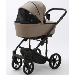 Детская коляска Adamex Zico Deluxe 2 в 1 Z-SA09 ТЕМНО-БЕЖЕВАЯ КОЖА
