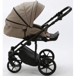 Детская коляска Adamex Zico Deluxe 2 в 1 Z-SA09 ТЕМНО-БЕЖЕВАЯ КОЖА