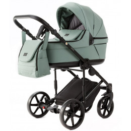 Детская коляска Adamex Locco Light Deluxe 2 в 1 LL-SA20 (СЕРО-ЗЕЛЕН. КОЖА)
