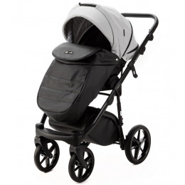 Детская коляска Adamex Nola Deluxe 2 в 1 N-SD107 (СВ.СЕР.КОЖА + ЧЕРН.КОЖА)