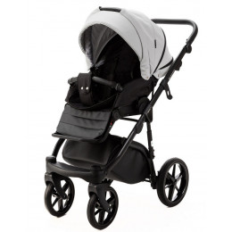 Детская коляска Adamex Nola Deluxe 2 в 1 N-SD107 (СВ.СЕР.КОЖА + ЧЕРН.КОЖА)