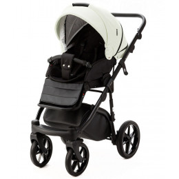 Детская коляска Adamex Nola Deluxe 3 в 1 N-SD104 (КРЕМОВАЯ КОЖА + ЧЕРН.КОЖА)