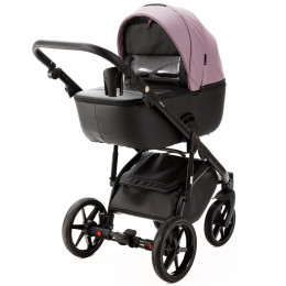 Детская коляска Adamex Nola Deluxe 3 в 1 N-SD106 (СИРЕНЬ КОЖА + ЧЕРН.КОЖА)