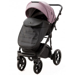 Детская коляска Adamex Nola Deluxe 3 в 1 N-SD106 (СИРЕНЬ КОЖА + ЧЕРН.КОЖА)
