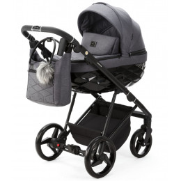 Детская коляска Adamex Quantum 2 в 1 Q-TK66 (Т.СЕРЫЙ)