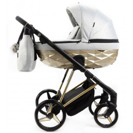 Детская коляска Adamex Quantum Star Premium 2 в 1 Q-STAR47 (СВ.СЕРЫЙ+ЗОЛОТО.РАМА)