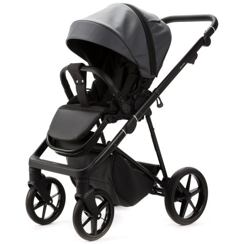 Детская коляска Adamex Vasco Deluxe 3 в 1 V-SA05 (ТЕМНО-СЕРАЯ КОЖА)