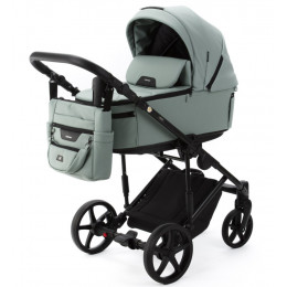 Детская коляска Adamex Zico Deluxe New 2 в 1 ZN-SA20 (СЕРО-ЗЕЛЕНАЯ КОЖА)