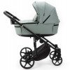 Детская коляска Adamex Zico Deluxe New 2 в 1 ZN-SA20 (СЕРО-ЗЕЛЕНАЯ КОЖА)