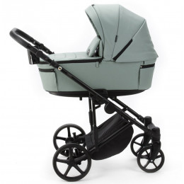 Детская коляска Adamex Zico Deluxe New 2 в 1 ZN-SA20 (СЕРО-ЗЕЛЕНАЯ КОЖА)